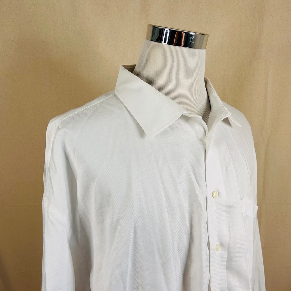 Joseph Abboud 21 36 Custom Dress Shirt All White Egyptian Cotton Formal Mens